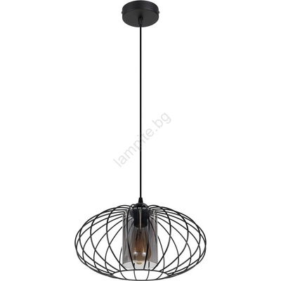 HEXE Пендел CORRINI 1xE27/60W/230V Ø 34 см черен/сив (HX0185)