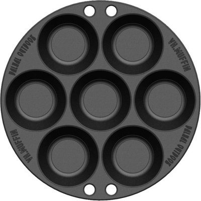 Valhal Outdoor Litinová forma na muffiny 22x5 cm VH.MUFFIN 7 otvorů 6,5 cm s madlem