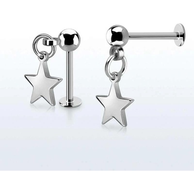 InfinityPierce Labret s hvězdičkou na řetízku LBEB770