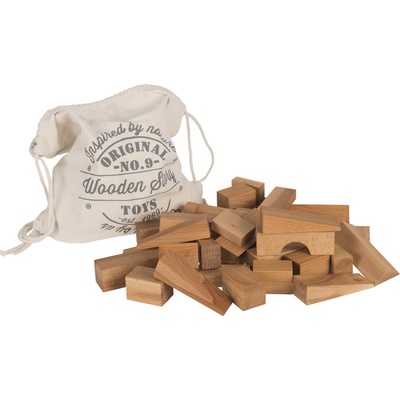 Wooden Story Kocky v bavlnenom vreci XL - 50 ks - Prírodné