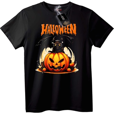 NOONEBRAND Тениска Halloween Тиква Прилеп - XS, Black