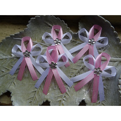 Svatební vývazek - bílá / růžová 94 – Zboží Mobilmania