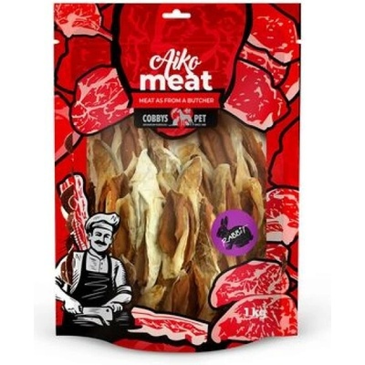 Cobbys pet aiko Meat sušené králičie ucho plnené kuracím mäsom 1000 g