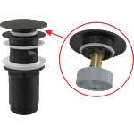 ALCAPLAST ВИТЛО МЕТАЛНО click/clack 11/4" С ГОЛЯМ ПУШ А392black ЧЕРЕН МАТ alcaplast (a392black)