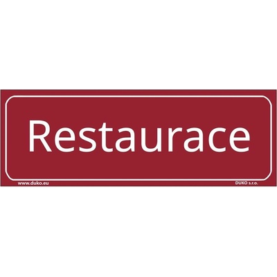 DUKO RESTAURACE tabulka červená Formát: 200 x 70 mm, Materiál: plast 0,5 mm, samolepící vinylová fólie