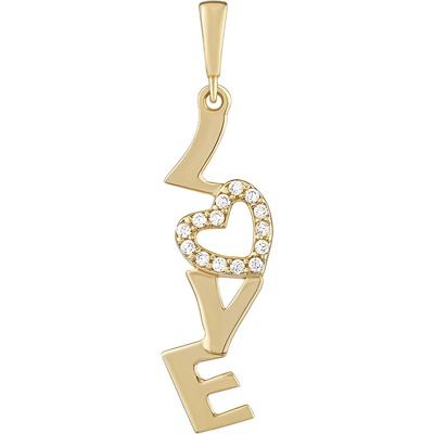 SILVEGO Zlatý přívěsek srdce Love s Brilliance Zirconia PRGPAP0261PGY