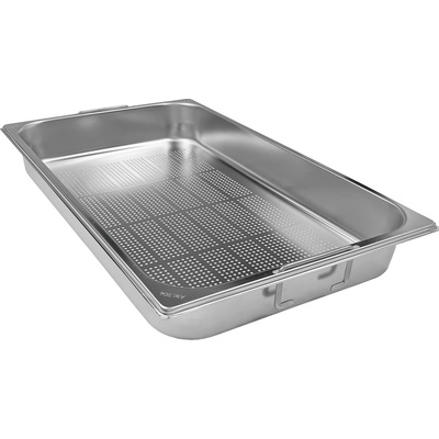 Děrovaná gastronádoba GN 1/1 se zasouvacími uchy Redfox GND 1/1-65 U - hloubka 65 mm