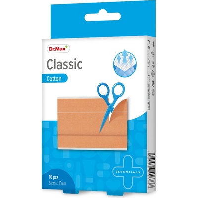 Dr.Max Classic Cotton 6 cm x 10 cm náplast 10 ks