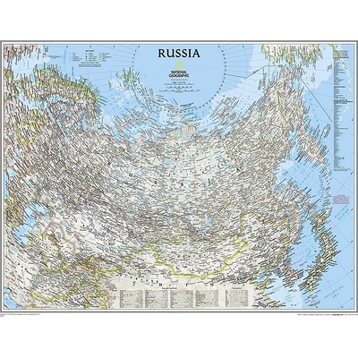 National Geographic Rusko - nástěnná mapa Classic 77 x 60 cm Varianta: bez rámu v tubusu, Provedení: laminovaná mapa v lištách