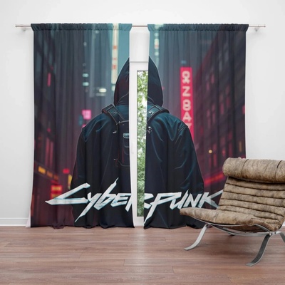 Sablio Závěs Cyberpunk 2077 Výhľad na mesto: 2ks 140x250cm