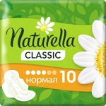 Naturella Дамски превръзки с крилца Naturella Classic - Normal, с лайка, 10 броя