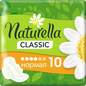 Naturella Дамски превръзки с крилца Naturella Classic - Normal, с лайка, 10 броя