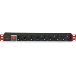TECHLY I-CASE STRIP-81UD 19" 1U Захранваща лента X8 - Schuko контакти (I-CASE STRIP-81UD)