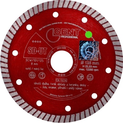 Kotouč řezný diamant GENT SD-UT 125mm turbo slim (červený)