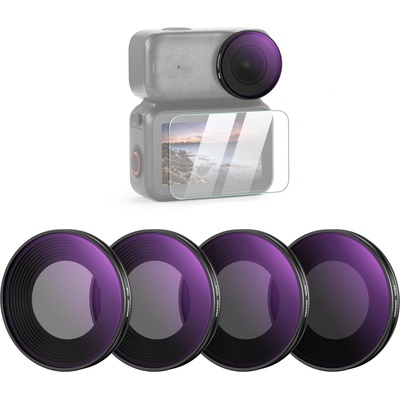 NEEWER ND filter set compatible with DJI Osmo Nano (ND8/16/32/64), pack of 4, screw-on gray filter for action cam lenses, multi-coated optical glass, photo accessories with screen protector - FL-N7
