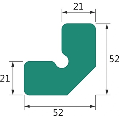 10 ks - Penový polyetylén Profil W50-50 (A; B = 52; C; D = 21) (1ks = 2bm)