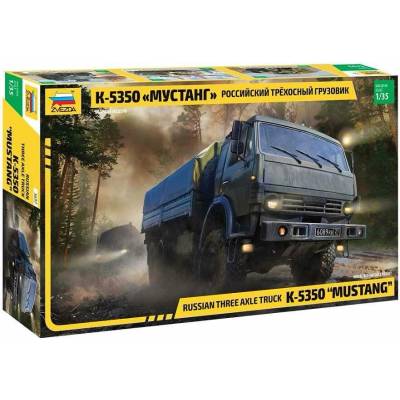ZVEZDA slepovací model Russian Three Axle Truck K-5350 MUSTANG 1:35