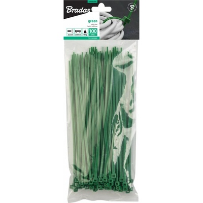Bradas BR-TSGR1136150 Stahovací pásky na vodiče 3,6 x 150 mm 100 ks Green
