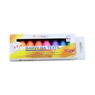 Artemiss Sada barev na textil 8x12 g neonové odstíny