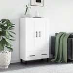 vidaXL Висок шкаф, бял, 69, 5x31x115 см, инженерно дърво (830348)