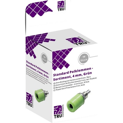 TRU COMPONENTS sada laboratórnych zástček zásuvka, vstavateľná vertikálna zelená 10 ks