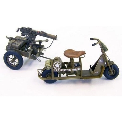 Plus Model U.S. Airborne scooter with machine gun 1:35