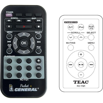GENERAL Teac rc-1121 - дистанционно управление дубликат (rc-1121)
