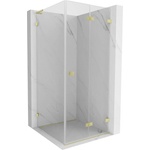 Mexen Lunar-F L сгъваем душ-кабина дясна 90 x 90 см, прозрачна, златиста матова - 836L-090-090-55-00-P (836L-090-090-55-00-P)