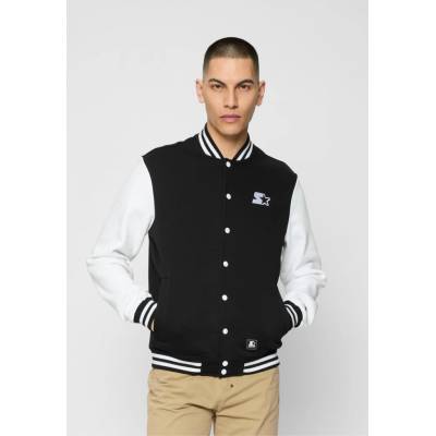 Urban Classics Starter College Fleece Jacket Black/White