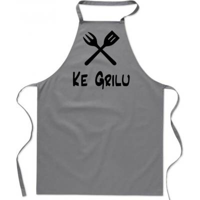 Povidlo.cz Zástěra Ke grilu Šedá