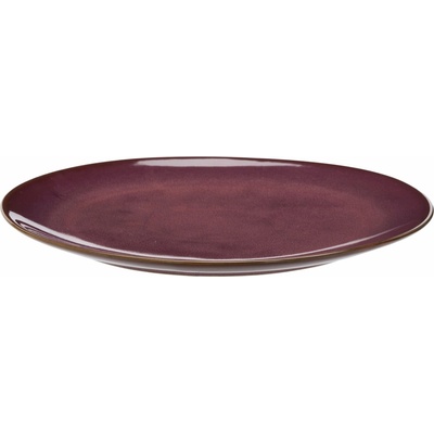 MADAM STOLTZ Servírovací talíř Plum Reactive Glaze 27 cm, růžová barva, keramika