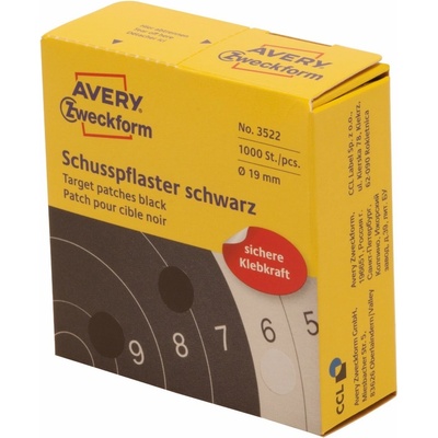 Avery Zweckform Etikety pro překrytí a opravu 1000 ks černé ⌀ 19 mm 3522