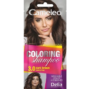 Delia Cosmetics Cameleo Оцветяващ шампоан саше, 3.0 Dark Brown, 40 ml - baby