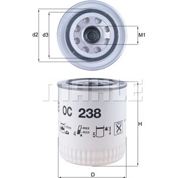Olejový filter MAHLE ORIGINAL OC 238 (OC238)