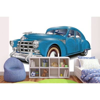 Dimex MA-5-2190 Samolepicí vliesová fototapeta na zeď Retro modré auto rozměry 375 x 250 cm