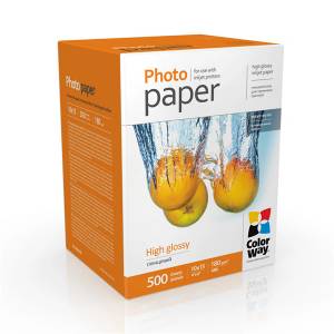 ColorWay Фотохартия, високо гланцова, 180 g/m2, 10x15, 500 листа PG1805004R (PG1805004R)