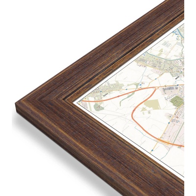 Excart Maps Olomouc - nástěnná mapa 140 x 100 cm Varianta: mapa v dřevěném rámu, Provedení: Volta ořech