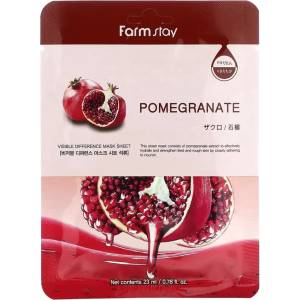 Farmstay Visible Difference Mask Sheet Pomegranate - Успокояваща текстилна маска с нар 1бр/23мл