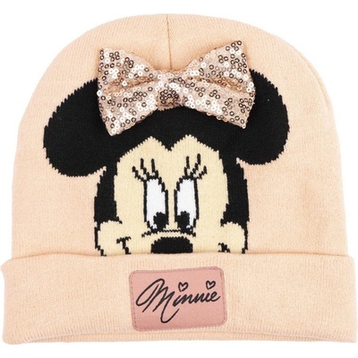 pletená čepice s třpytivou mašlí Disney Minnie