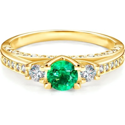 SAVICKI Пръстен Secret Garden: злато, смарагд