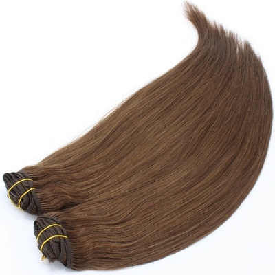 Clip in maxi set 43cm pravé ľudské vlasy - REMY 140g - stredne hnedá