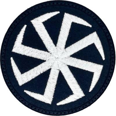 Nášivka Slovanský kotouč 75 x 75 mm – white