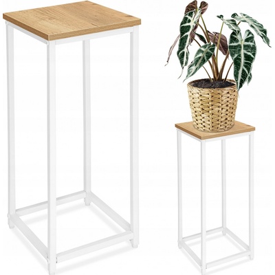 TZB Květinový stojan Loft Arben 60 cm bílý/dub Craft – Zboží Dáma