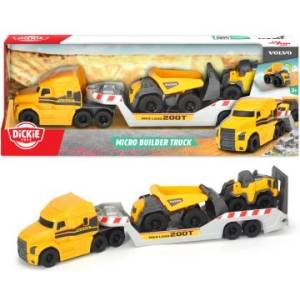 Dickie Toys Volvo: гигантски камион с машини - с 2 прикачни устройства, 32 см