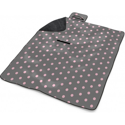 Sablio Plážová deka Růžové puntíky na šedé – Zbozi.Blesk.cz