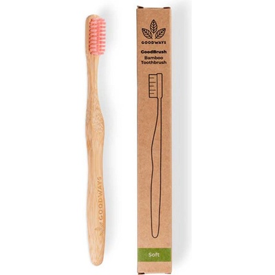 GoodWays GoodBrush bambusový zubní kartáček soft Růžová