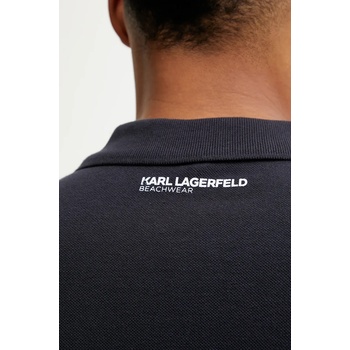 Karl Lagerfeld Памучна тениска с яка Karl Lagerfeld в тъмносиньо с десен A2M46036 (A2M46036)