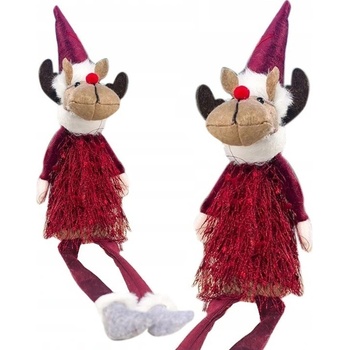 eCa RSN01 Vianočné dekorácie Sob 37 cm červený