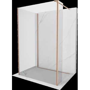 Mexen Kioto стена за душ Walk-in 100 x 80 x 30 cm, прозрачен, четкана мед - 800-100-080-221-65-00-030 (800-100-080-221-65-00-030)