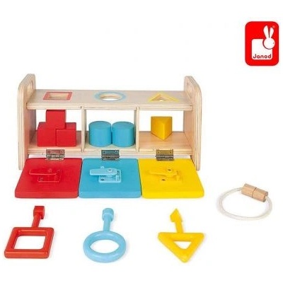 Janod - Дървена играчка - Сортер с ключалки (J05065)